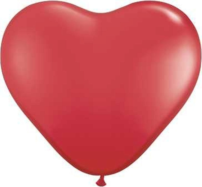 6 ballons en latex en forme de coeur rouge (40 cm)