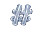 Ballon aluminium hashtag argenté à paillettes
