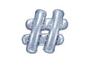 Ballon aluminium hashtag argenté à paillettes