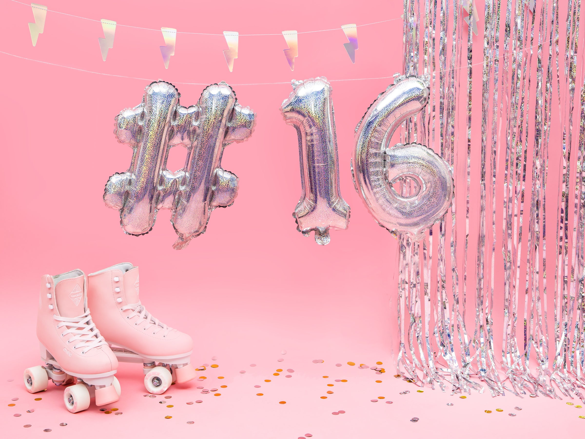 Ballon aluminium hashtag argenté à paillettes