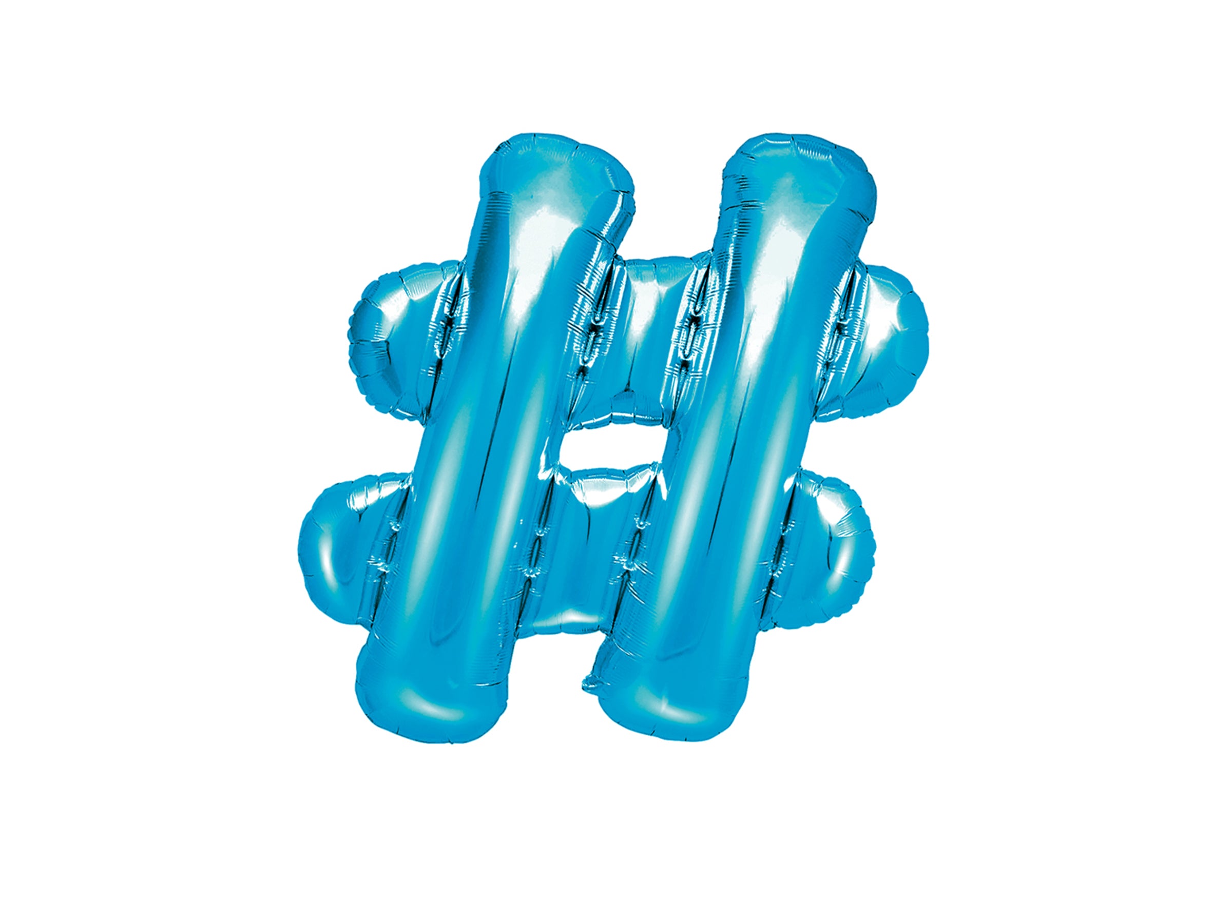 Ballon aluminium hashtag bleu