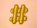 Ballon aluminium hashtag doré