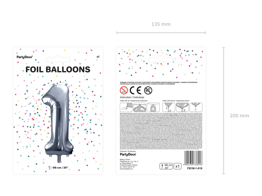 Ballon aluminium chiffre  