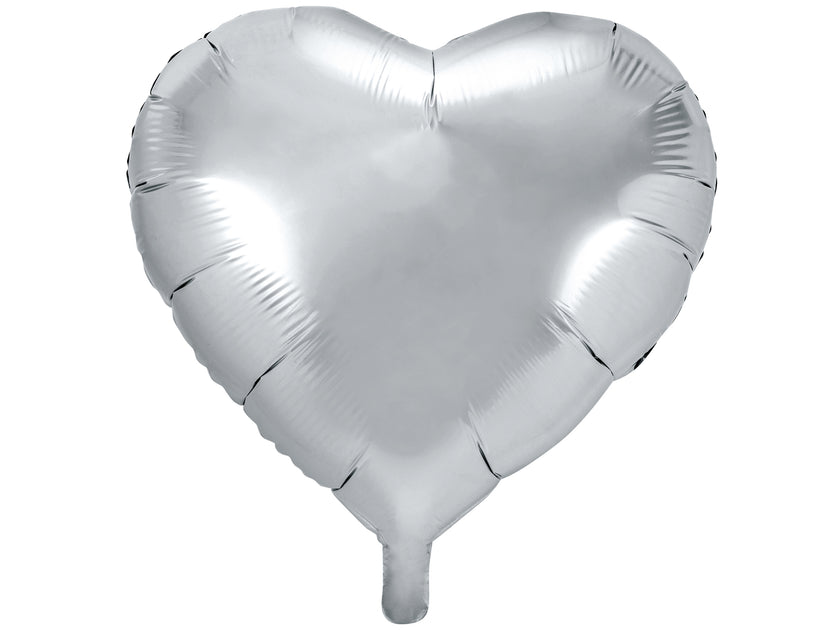 Ballon aluminium en forme de coeur argenté