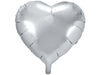 Ballon aluminium en forme de coeur argenté