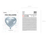 Ballon aluminium en forme de coeur argenté