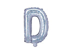 Ballon aluminium lettre D argenté à paillettes