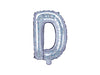 Ballon aluminium lettre D argenté à paillettes