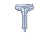 Ballon aluminium lettre T argenté à paillettes