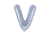 Ballon aluminium lettre V argenté à paillettes