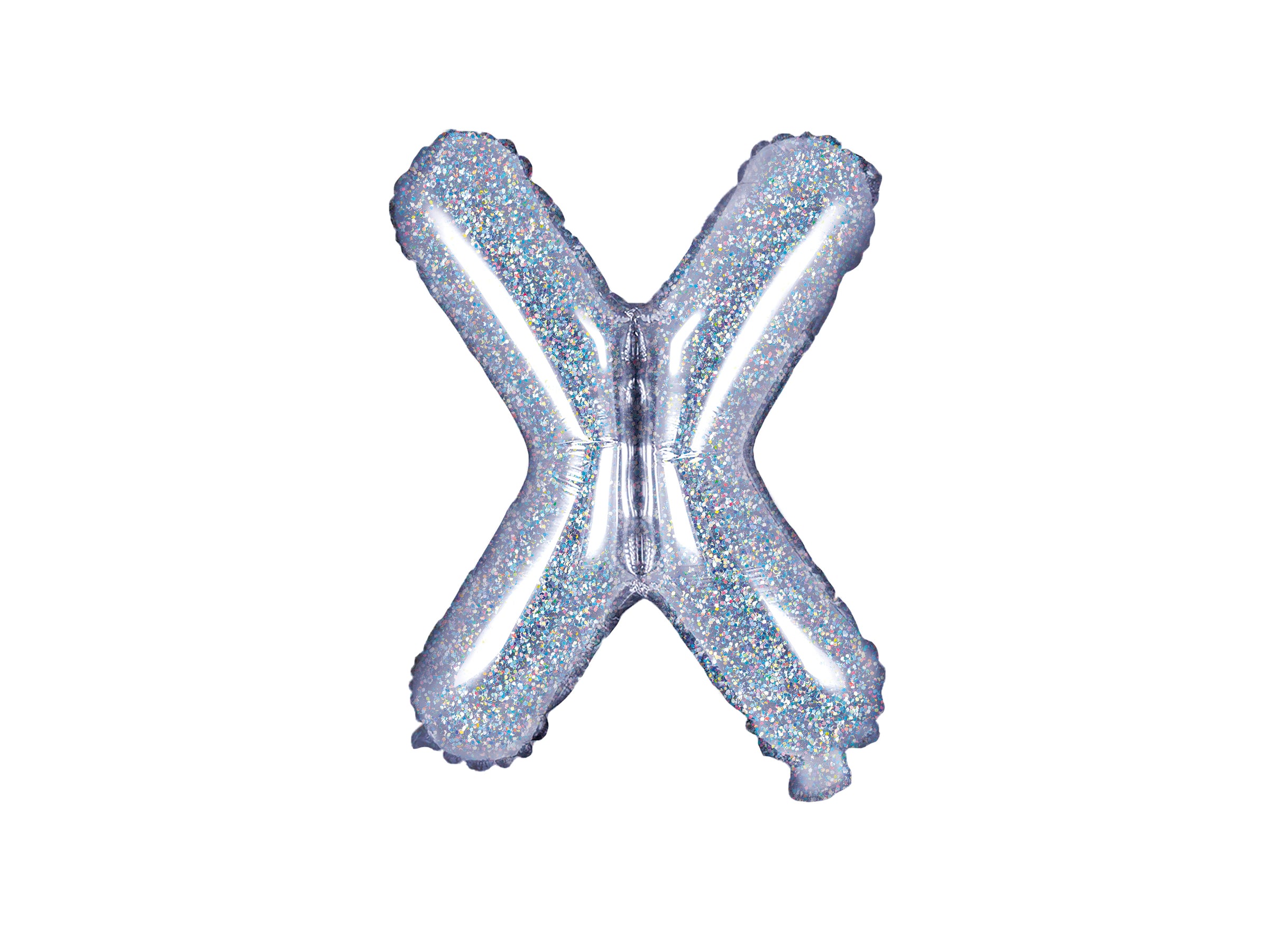 Ballon aluminium lettre X argenté à paillettes
