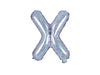 Ballon aluminium lettre X argenté à paillettes