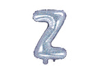 Ballon aluminium lettre Z argenté à paillettes
