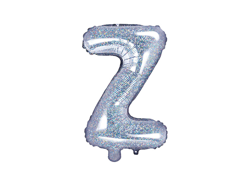 Ballon aluminium lettre Z argenté à paillettes