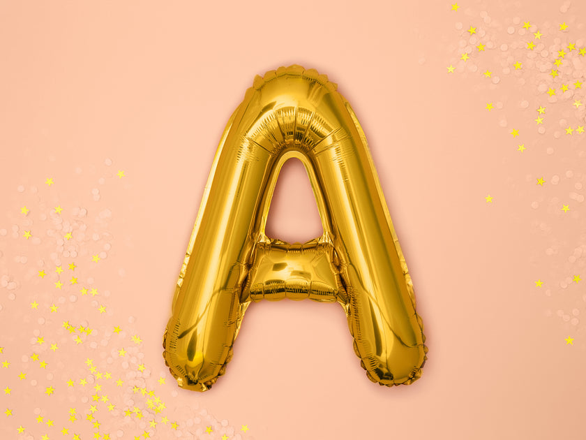 Ballon aluminium lettre A doré