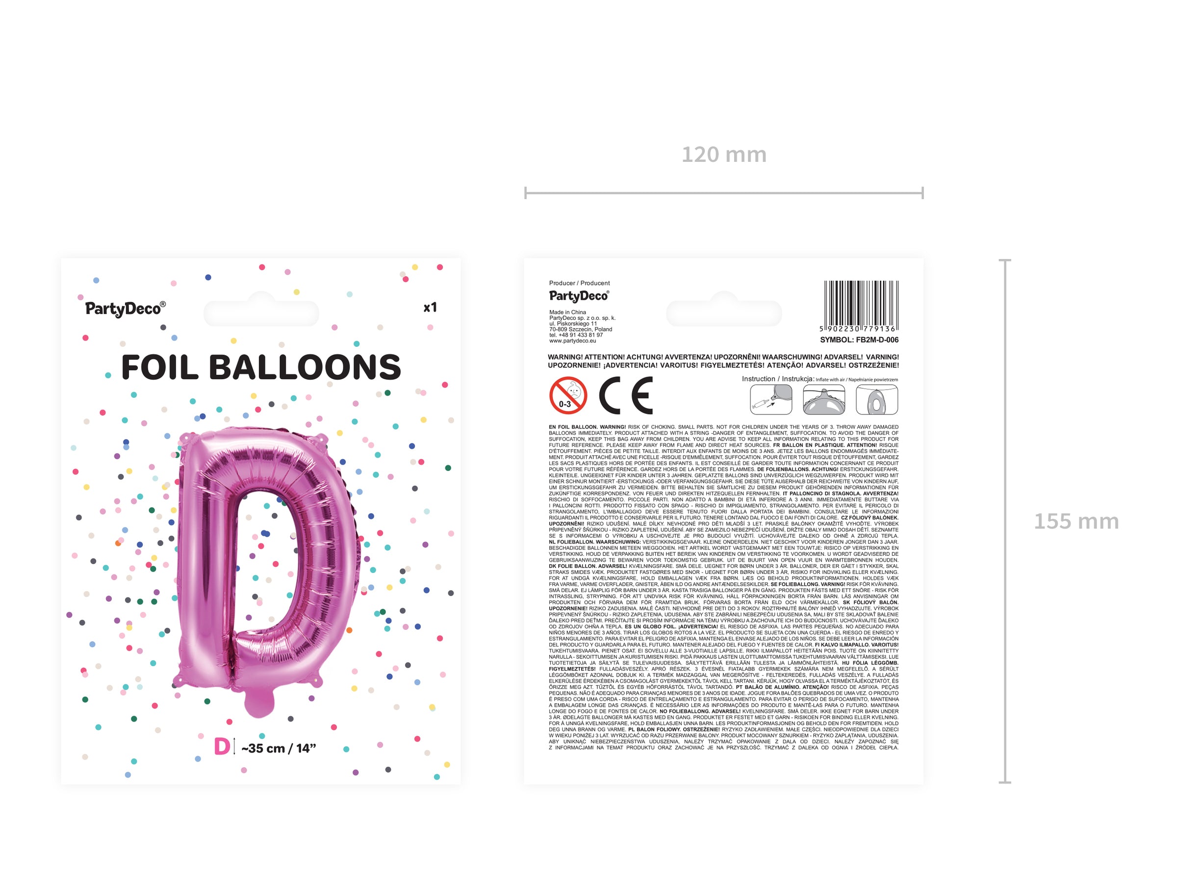 Ballon aluminium lettre D rose foncé