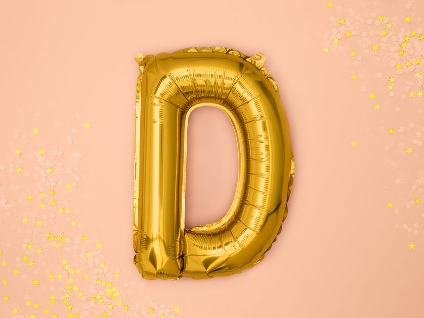 Ballon aluminium lettre D doré