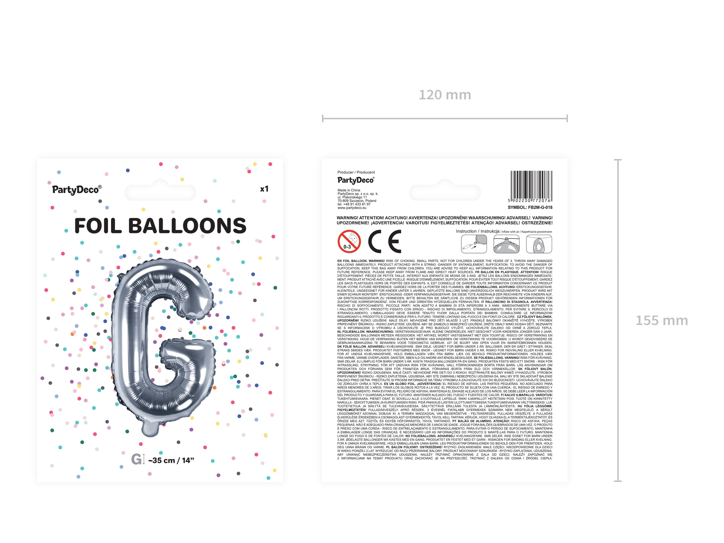 Ballon aluminium lettre G argenté