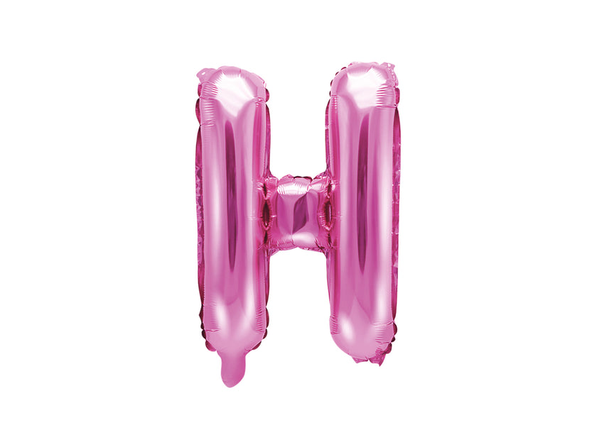 Ballon aluminium lettre H rose foncé