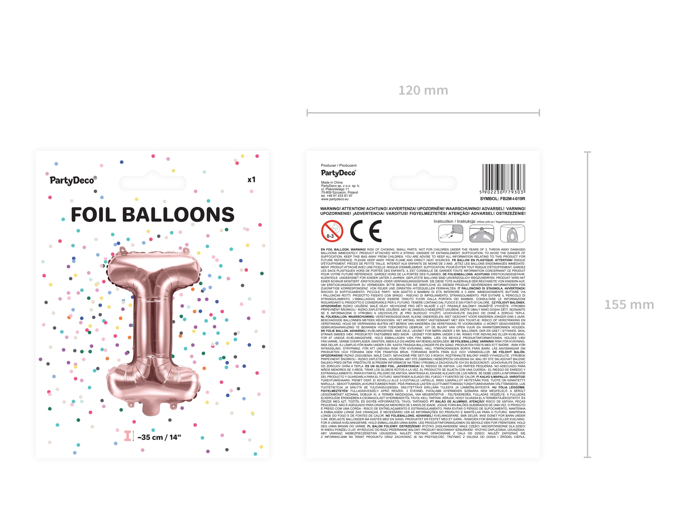 Ballon aluminium lettre I rose gold