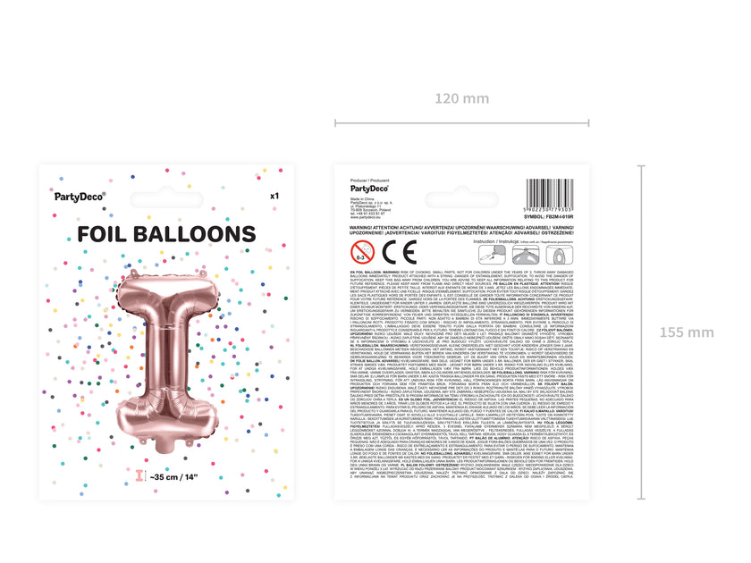 Ballon aluminium lettre I rose gold