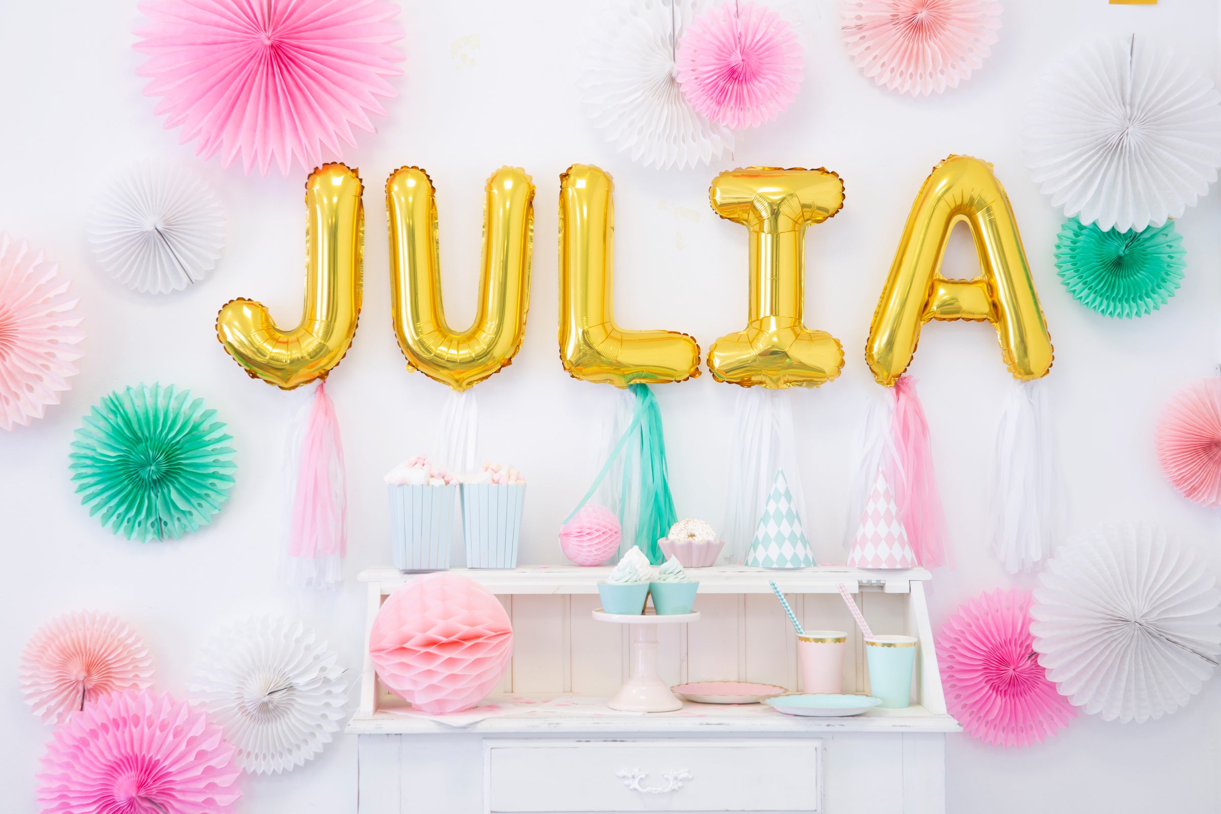 Ballon aluminium lettre L doré