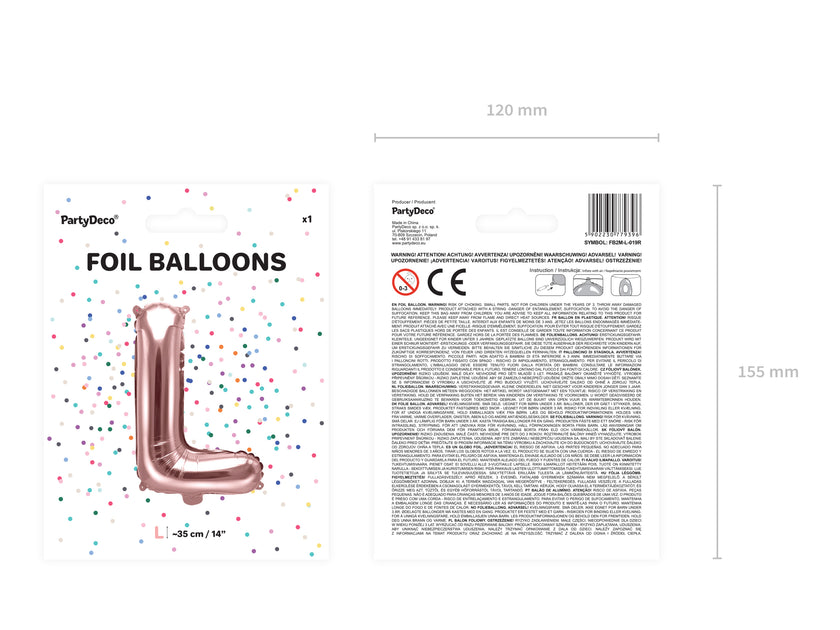 Ballon aluminium lettre L rose gold