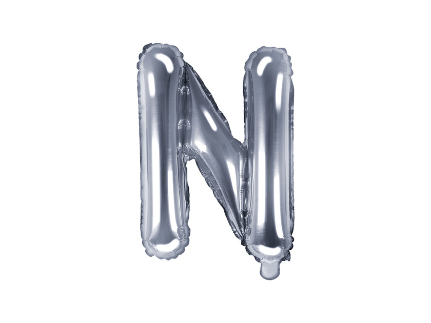 Ballon aluminium lettre N argenté