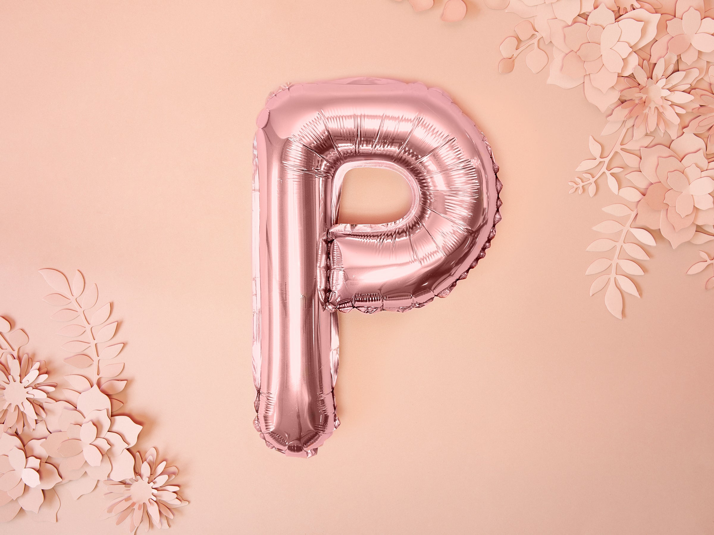 Ballon aluminium lettre P rose gold