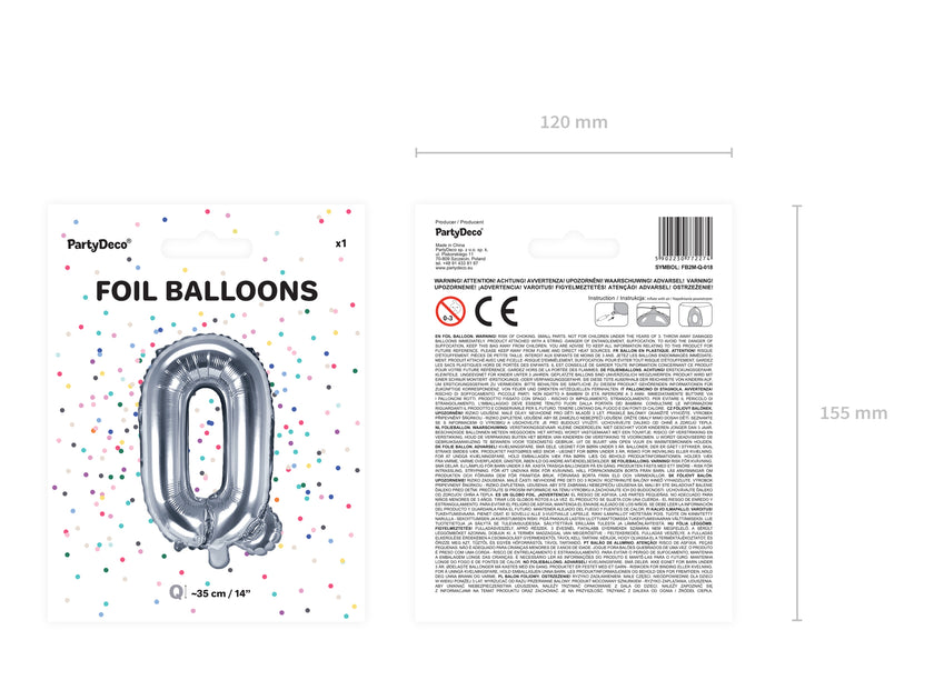 Ballon aluminium lettre Q argenté