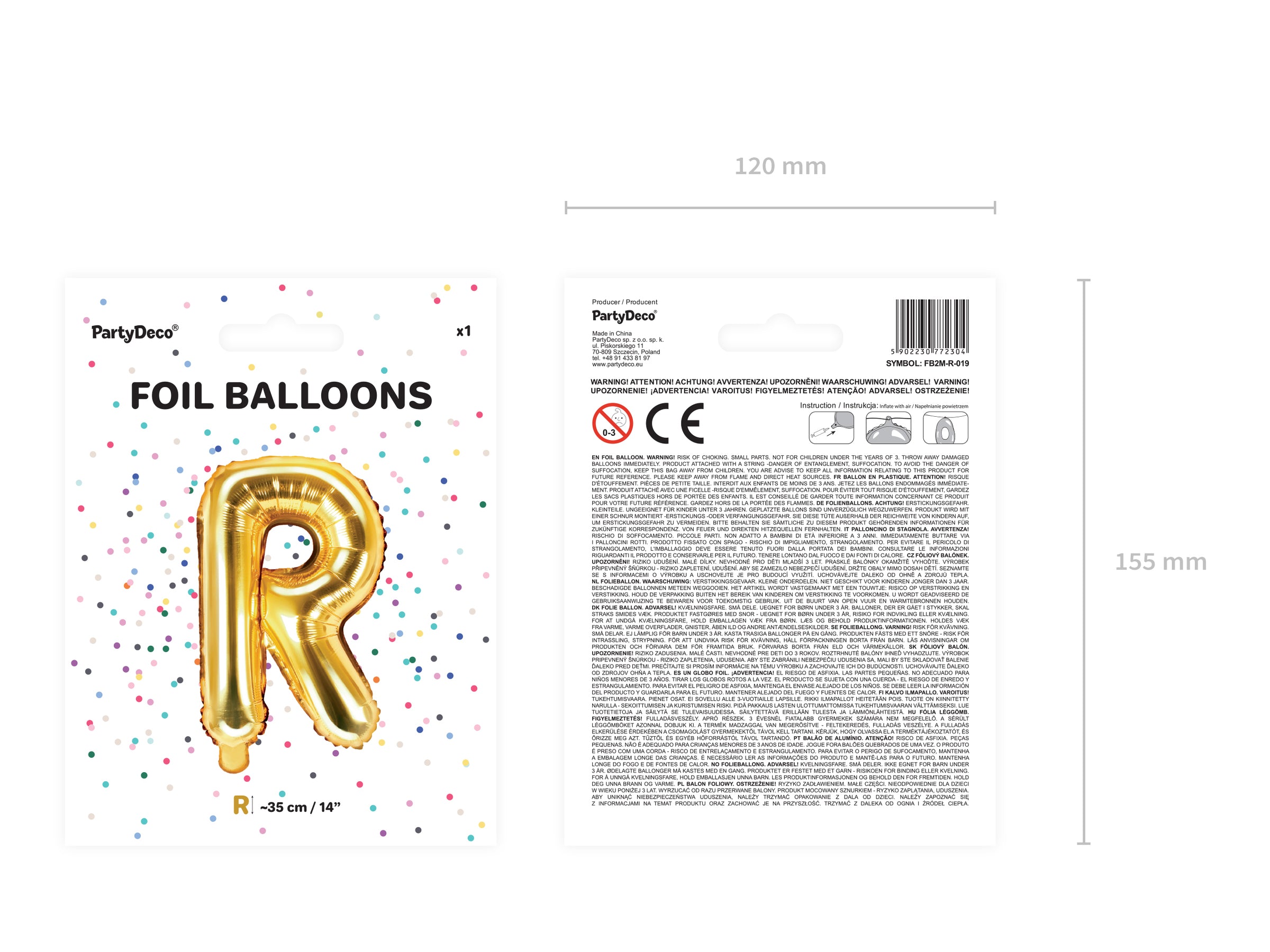 Ballon aluminium lettre R doré
