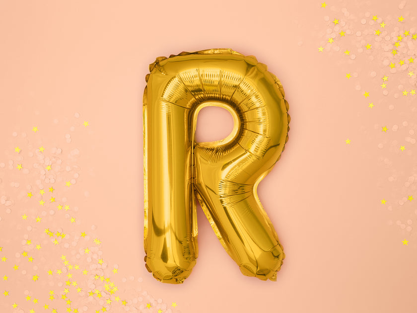 Ballon aluminium lettre R doré
