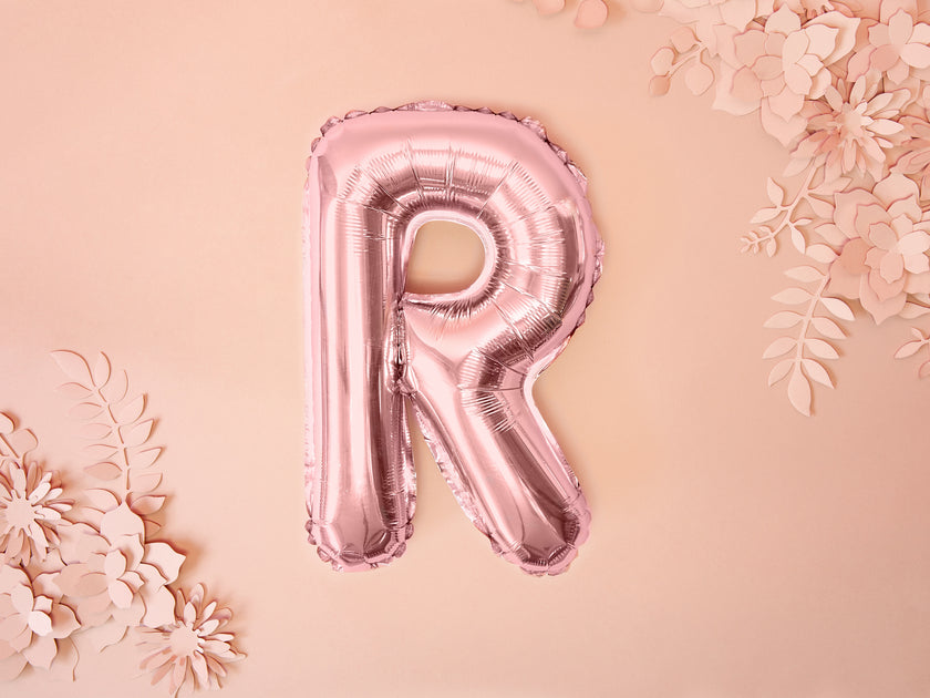 Ballon aluminium lettre R rose gold