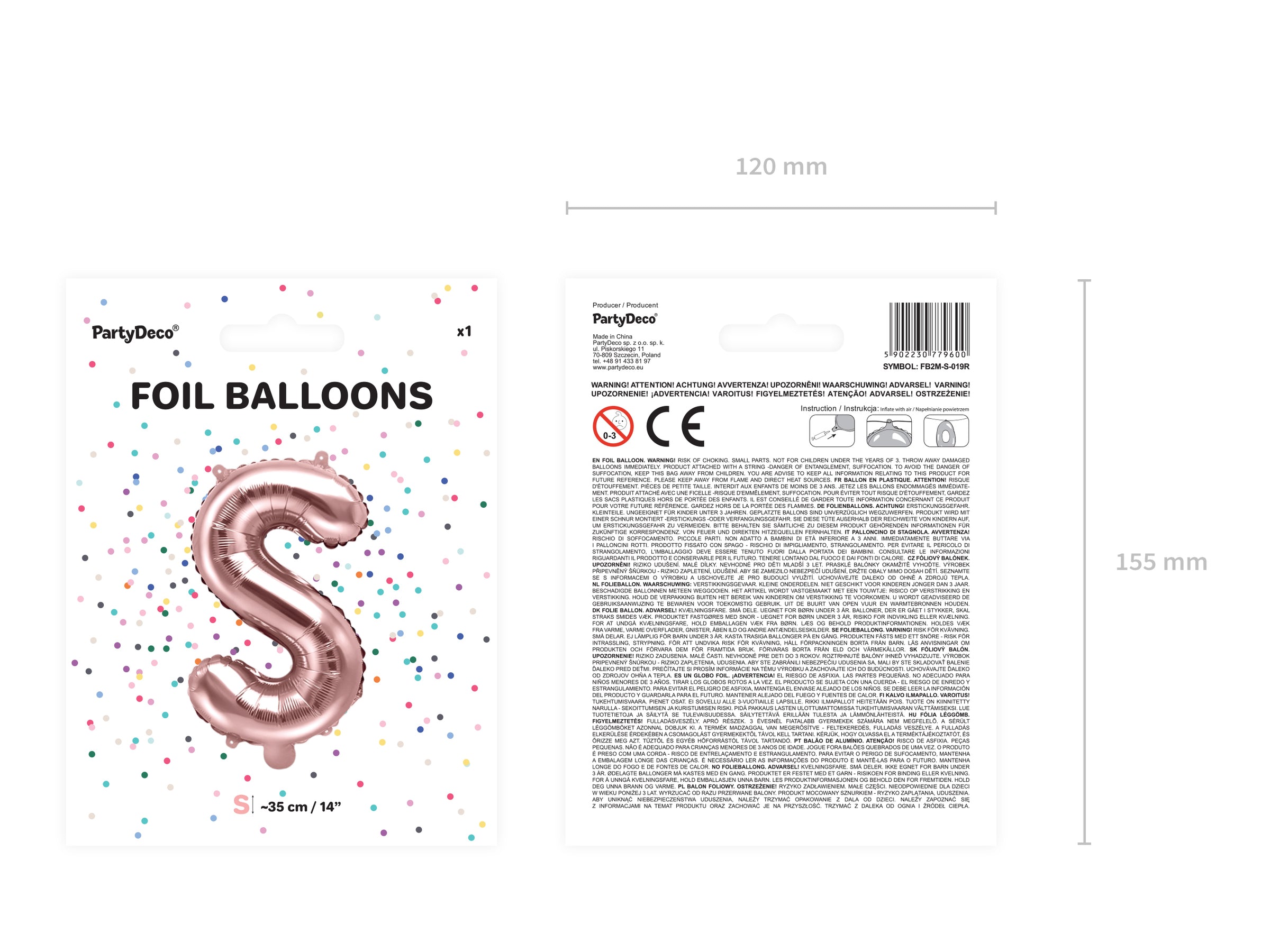 Ballon aluminium lettre S rose gold