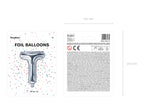 Ballon aluminium lettre T argenté