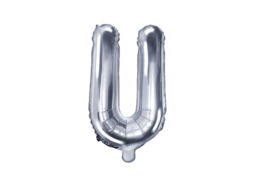 Ballon aluminium lettre U argenté (35cm)