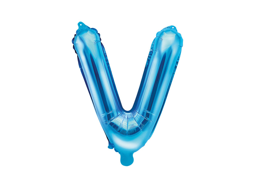 Ballon aluminium lettre V bleu (35cm)