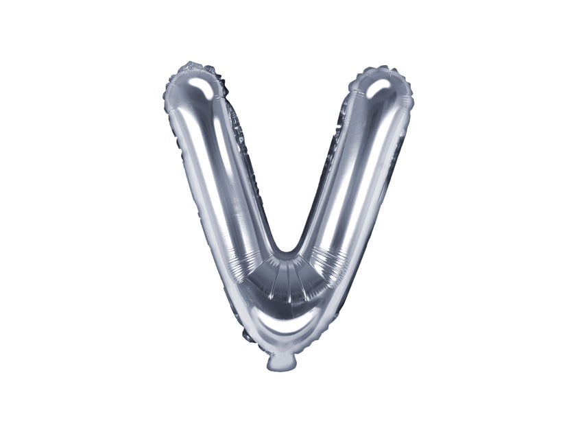 Ballon aluminium lettre V argenté (35cm)