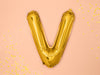 Ballon aluminium lettre V doré (35cm)