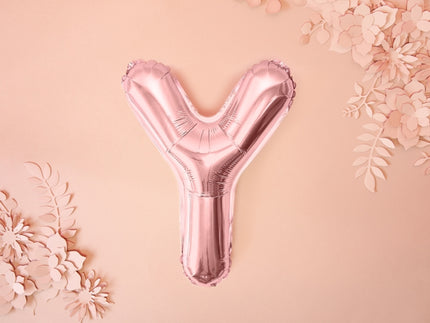 Ballon aluminium lettre Y rose gold (35 cm)