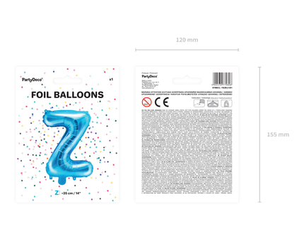 Ballon aluminium lettre Z bleu (35 cm)