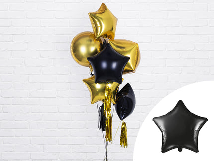 Ballon aluminium en forme d'étoile noir