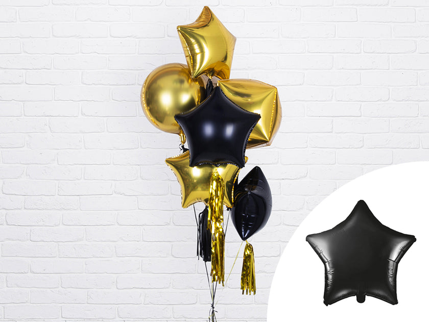 Ballon aluminium en forme d'étoile noir