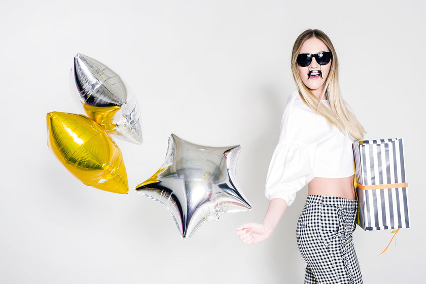 Ballon aluminium en forme d'étoile argenté