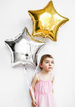 Ballon aluminium en forme d'étoile argenté