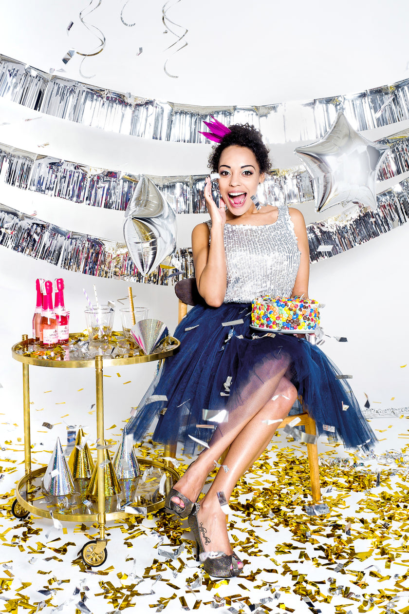 Ballon aluminium en forme d'étoile argenté