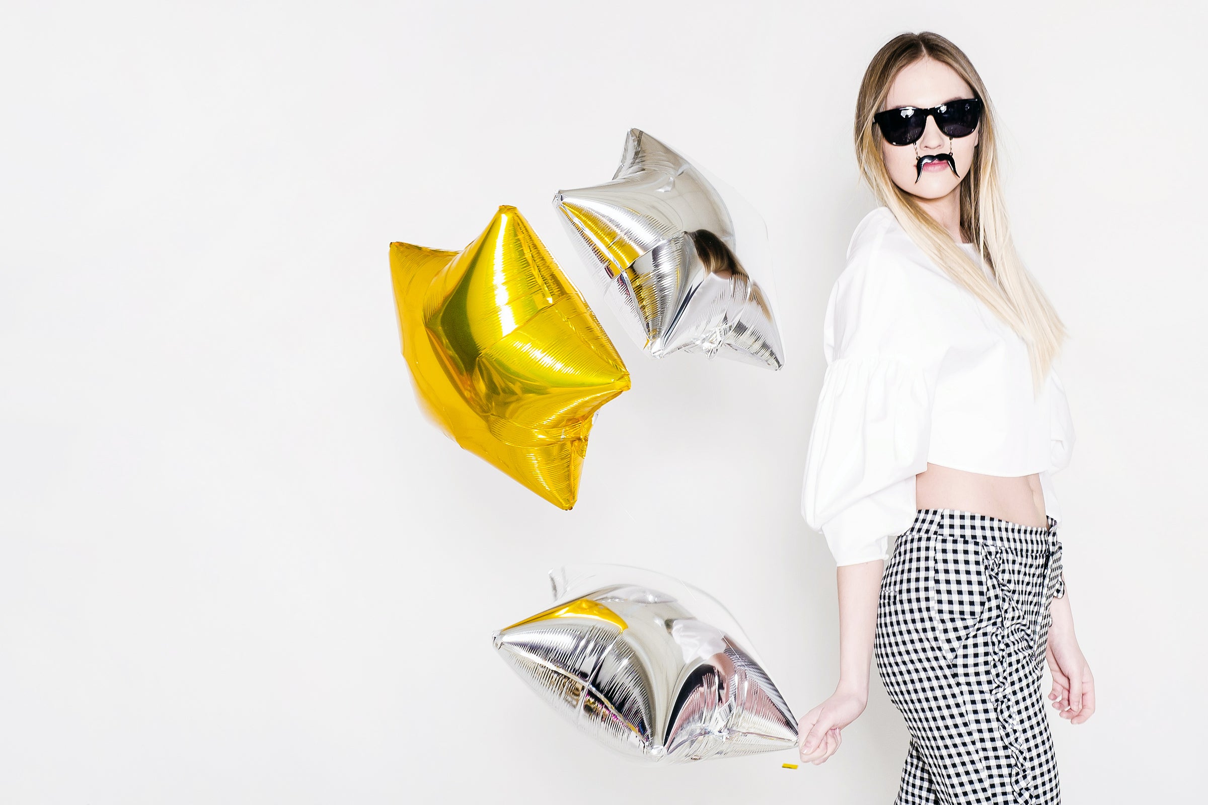 Ballon aluminium en forme d'étoile doré