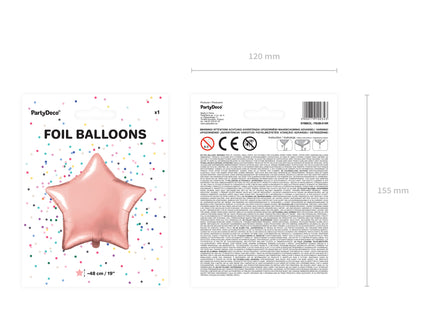 Ballon aluminium en forme d'étoile rose gold