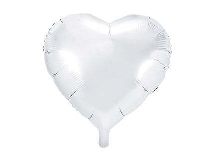 Ballon aluminium 45 cm en forme de cœur blanc