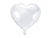 Ballon aluminium 45 cm en forme de cœur blanc